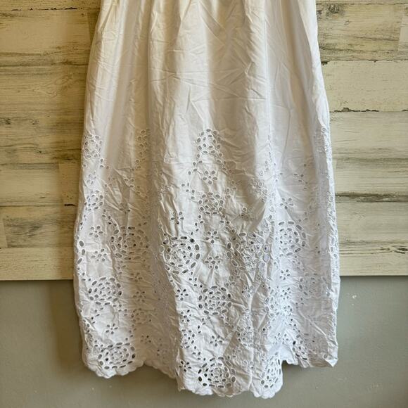 NWT Madewell Embroidered Tank Midi Dress in Poplin White Cotton Boho NS131 - Picture 5 of 15